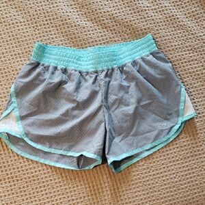 Women's Gray and Teal Athletic Shorts